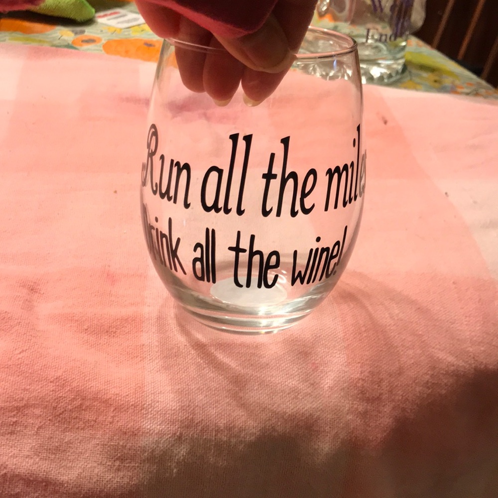 Running wine glass